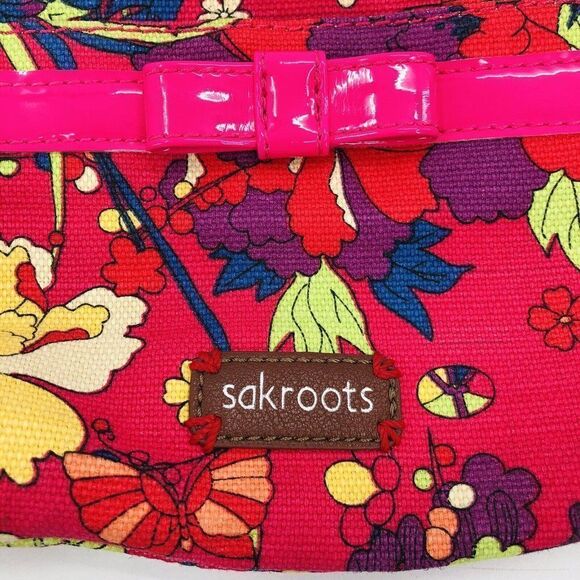 Sakroots Mini Crossbody Purse Bag Peace Campus Mini Pink Bow - missing strap - Picture 2 of 6